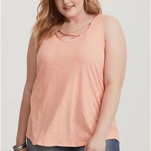 Torrid Peach Criss Cross Tank